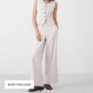 Black linen Women's Wide-Leg Pull on Pants